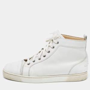 Christian Louboutin White Leather Louis High Top Sneakers Size 43