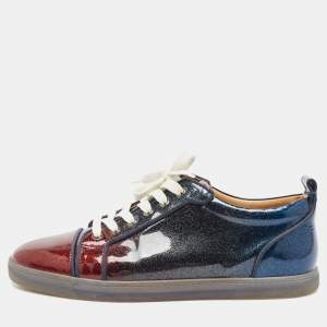 Christian Louboutin Multicolor Patent Gondola Strass Low Top Sneakers Size 42.5