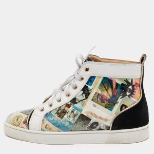 Christian Louboutin Multicolor Patent Leather and Suede Louis Orlato Sneakers Size 42