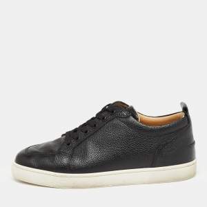 Christian Louboutin Black Leather Orlato Low Top Sneakers Size 43