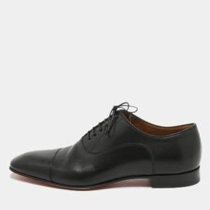Christian Louboutin Black Leather Greggo Oxfords Size 43
