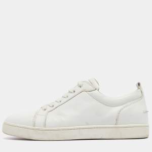 Christian Louboutin White Leather Louis Junior Sneakers Size 43