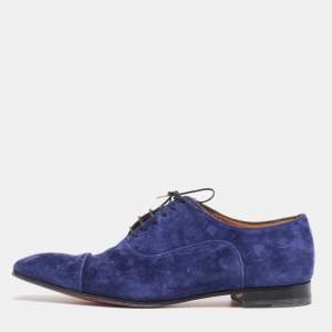 Christian Louboutin Blue Suede Greggo Oxfords Size 42