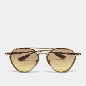 Pre Owned Chrome Hearts Gold Gradient Free Ride Aviator Sunglasses