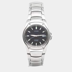 Citizen Black Stainless Steel Marinaut 2510-S016801 HSB Men's Wristwatch 38 mm