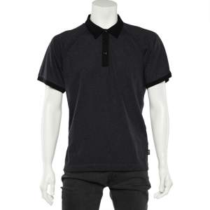 Class by Roberto Cavalli Charcoal Grey Dot Pattern Cotton Knit Polo T-Shirt XL