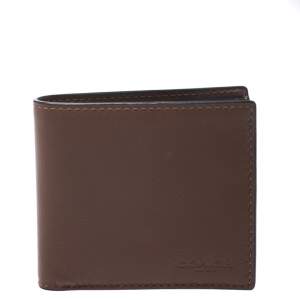 Coach Brown Leather Compact Bifold Wallet