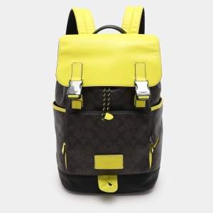 Coach  Colorblock Coated Canvas and Leather Track Backpack