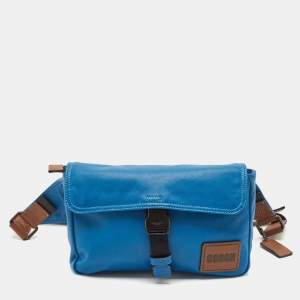 Coach Blue/Brown Leather Pacer Belt Bag