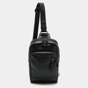 Coach Black Leather Graham Pack Bag
