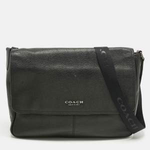 Pre Owned Coach Black Leather Metropolitan Soft Courier Messenger Bag
