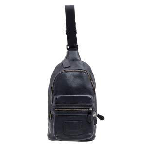 Coach Black Leather Academy Sling Backpack