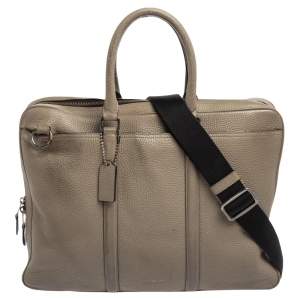 Coach Grey Leather Laptop Bag 