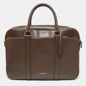 Coach Brown Leather Briefcase Laptop Bag