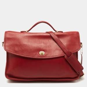 Coach Red Leather Lexington Briefcase Bag
