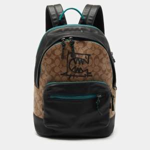Coach Multicolor Signature Coated Canvas and Leather West Backpack 