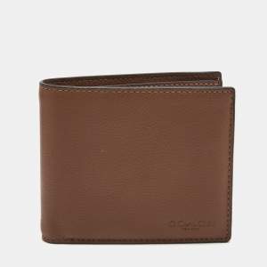 Coach Brown Leather Bifold Compact Wallet