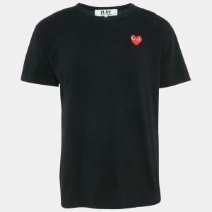 Comme des Garcons Play Black Heart Applique Cotton Jersey T-Shirt XL