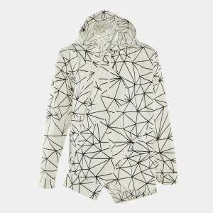 Pre Owned Comme des Garcons Homme Plus White Geometric Crepe Jacket M