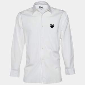 Comme des Garçons Play White Heart Applique Shirt L