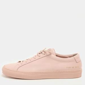 Common Projects Pink Leather Achilles Low Top Sneakers Size 43