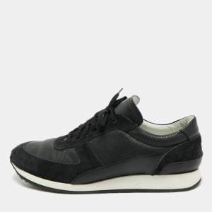 Common Projects Black Leather and Suede Lace Up Sneakers Size 43