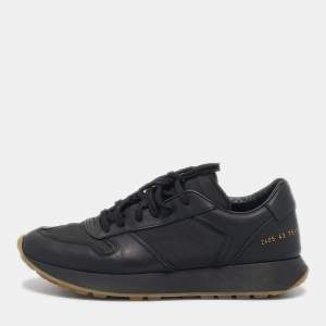 Common Projects Black Leather and Rubber Track 76 Sneakers Size 43