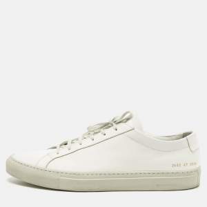 Pre Owned Common Projects White Leather Achilles Lace Up Sneakers Size 47
