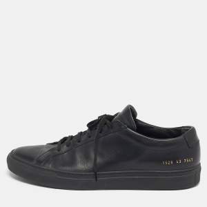 Pre Owned Common Projects Black Leather Lace Up Sneakers Size 43