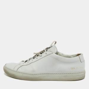 مملوكة مسبقًا Common Projects Achilles Size 45 Grey Leather Lace Up Sneakers