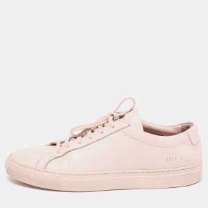 Common Projects Pink Leather Lace Up Sneakers Size 41
