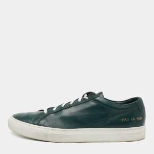 Common Projects Green Leather Achilles Low Top Sneakers Size 40