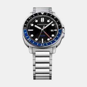 Concord Black Stainless Steel Mariner 0320553 Quartz Men's Wristwatch 43 mm