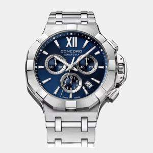 Concord Blue Stainless Steel Saratoga 320489 Quartz Men's Wristwatch 40 mm