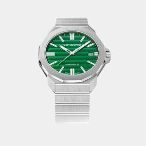 Concord Green Stainless Steel Mariner SL Gent 0320562 Quartz Men's Wristwatch 42 mm