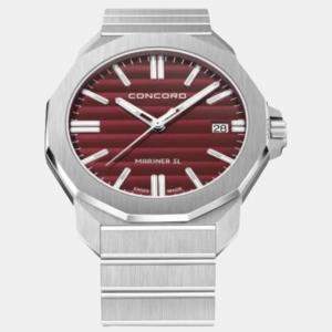 Concord Red Stainless Steel Mariner SL Gent 0320561 Quartz Men's Wristwatch 42 mm