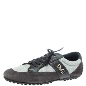 D&G Black/Grey Suede, Mesh and Leather Low Top Sneakers Size 44
