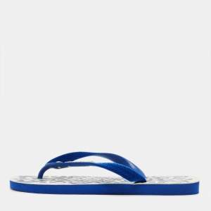 Pre Owned D&G Blue Velvet Pool Thong Flats Size 39.5