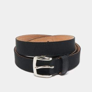 D&G Black Grosgrain and Leather Buckle Belt 95 CM