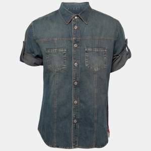 D&G Blue Denim Short Sleeve Shirt XL