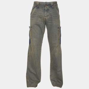 D&G Grey Denim Distressed Straight Leg Jeans L