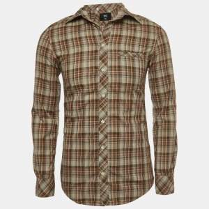 D&G Brad Multicolor Plaid Cotton Button Front Full Sleeve Shirt S