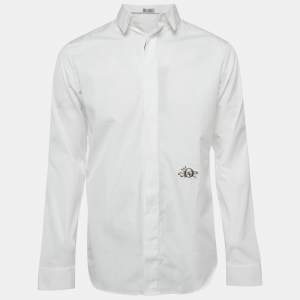 مملوكة مسبقًا Dior Homme X Cactus White Logo Applique Cotton Shirt M