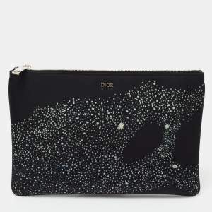 Dior X Peter Doig Black Nylon Invitation Pouch