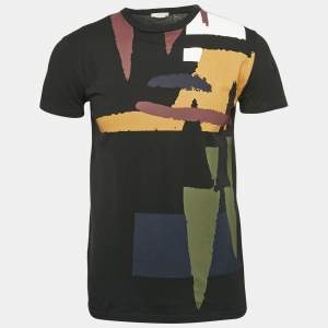 Dior Homme Black Printed Cotton Jersey Crew Neck T-Shirt XS