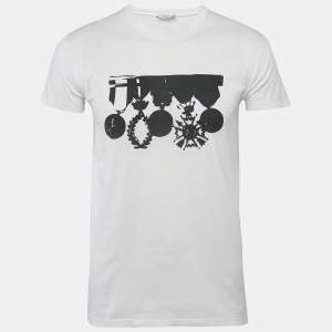 Dior HoMme White Printed Jersey T-Shirt XS