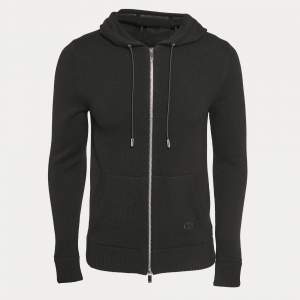 Dior Homme Black CD Icon Cashmere Knit Hooded Sweatshirt XS