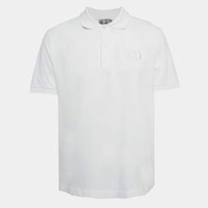 Dior Homme White Cotton Pique Polo T-Shirt XXL