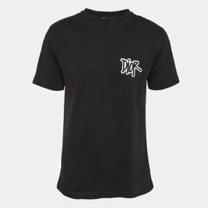 Dior Homme Black Logo Applique Cotton Crew Neck T-Shirt M