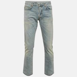 Dior Homme Blue Washed Denim Straight Leg Jeans L Waist 34"